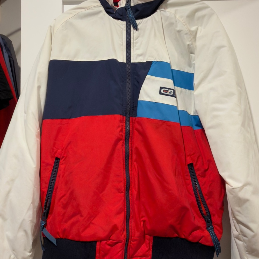 CB Men's Red and Blue Colorblock Jacket